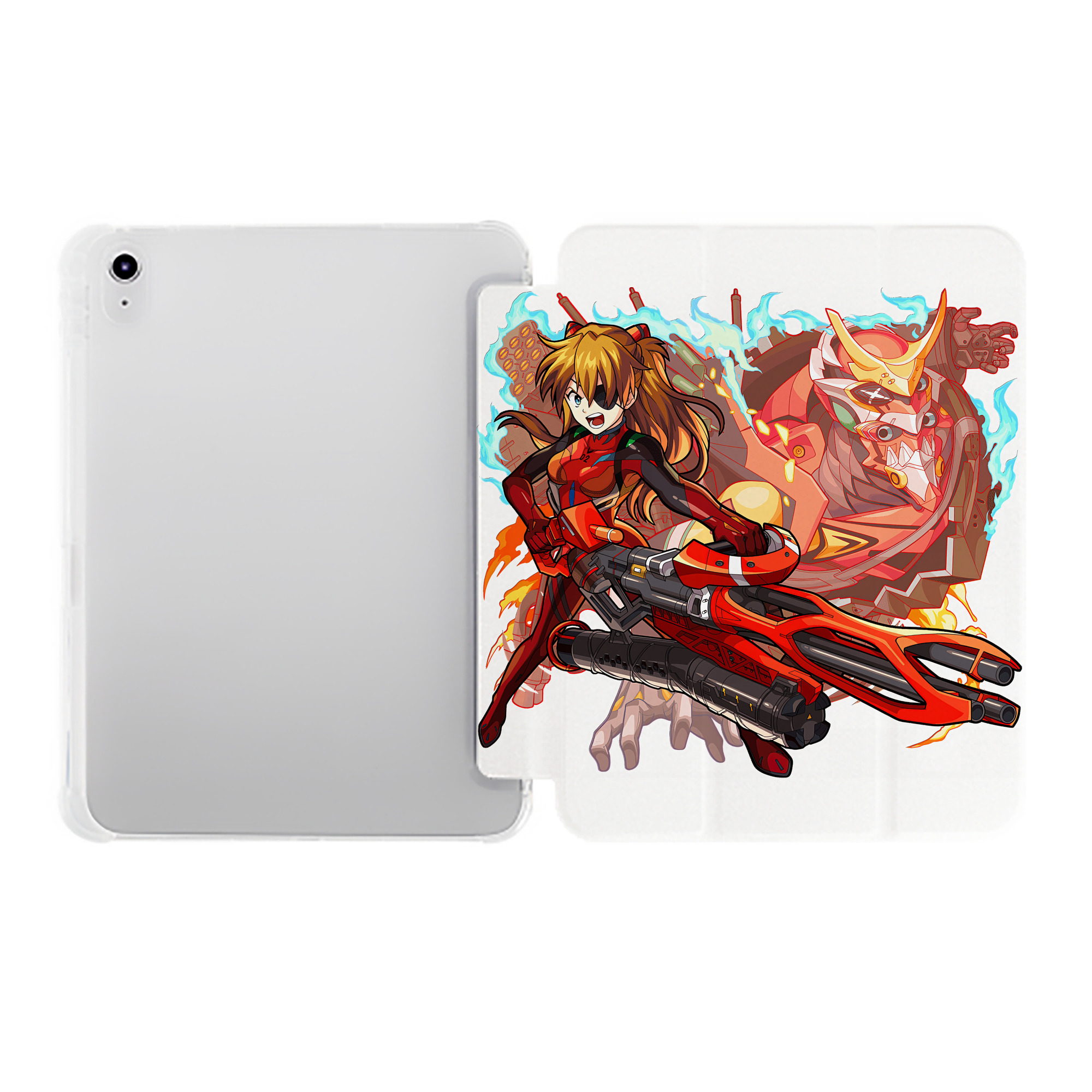 （画像用） EVA 新世紀エヴァンゲリオン IPad ケース ペン収納付き 三つ折りスタンド PUレザー×シリコン 対応機種9.5/10.5/10.9インチ